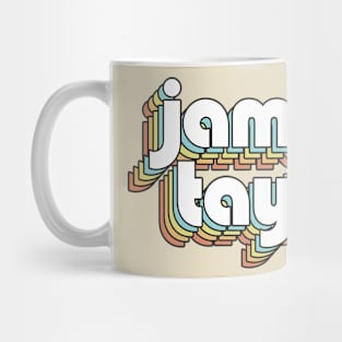 James Taylor - Retro Rainbow Typography Faded Style Mug